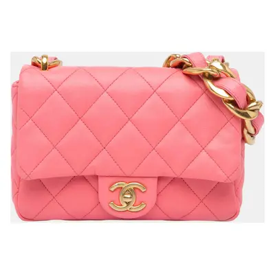 Chanel Pink Small Quilted Lambskin Funky Town Flap