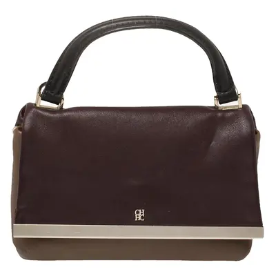 Carolina Herrera Bicolor Leather Top Handle Bag