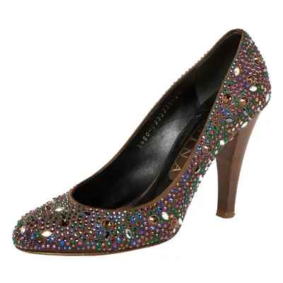 Gina Brown Satin Crystal Embellished Pumps Size 38.5