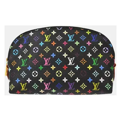 Louis Vuitton Black Monogram Multicolor Pochette Cosmetic Bag