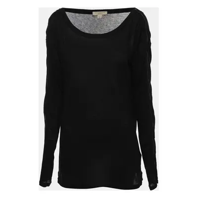 Burberry Black Cotton Long Sleeve Top