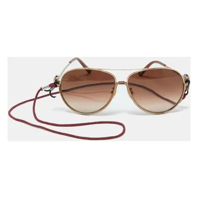 Chopard Gold Tone/Brown Gradient SCHB23S Aviator Sunglasses