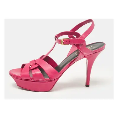 Saint Laurent Pink Leather Tribute Sandals Size