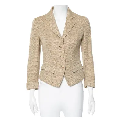 Ralph Lauren Cream Linen & Wool Textured Blazer