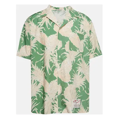 Valentino Green Pineapple Print Cotton Hawaiian Shirt