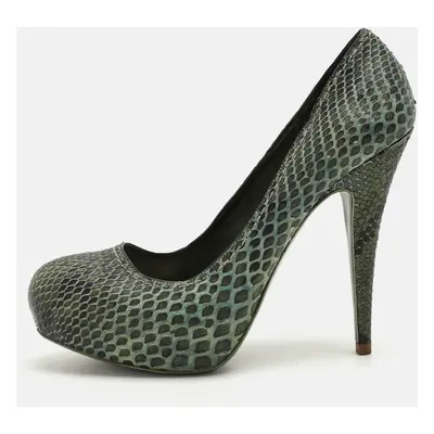 Miu Miu Green Python Platform Pumps Size 37.5