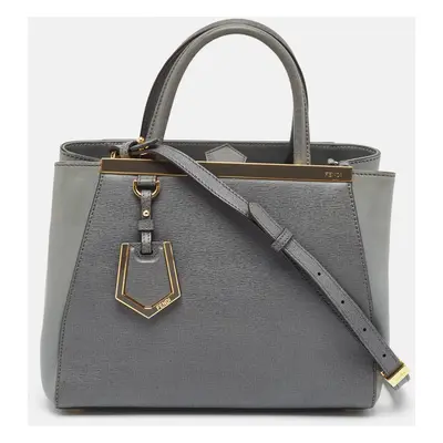 Fendi Grey Leather Mini 2Jours Tote