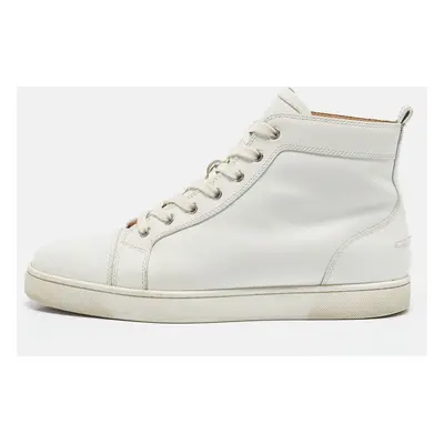 Christian Louboutin White Leather Louis High Top Sneakers Size