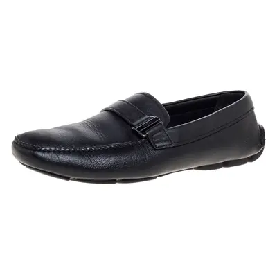 Prada Black Leather Slip On Loafers Size 43.5