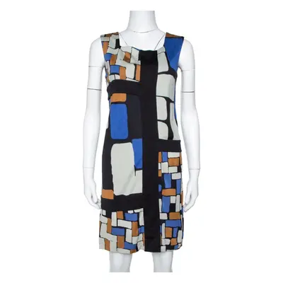 Diane von Furstenberg Color Block Print Silk Mondrian Shift Dress