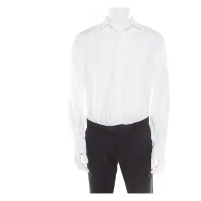 CH Carolina Herrera White Cotton Long Sleeve Button Front Shirt