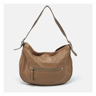 Longchamp Beige Leather Hobo