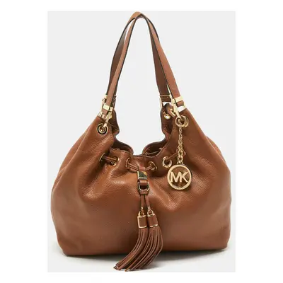 MICHAEL Michael Kors Brown Leather Camden Drawstring Hobo