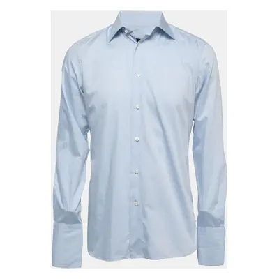 Ermenegildo Zegna Light Blue Cotton Full Sleeve Button Front Full Sleeve Shirt