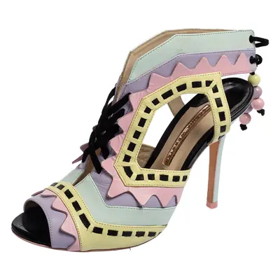 Sophia Webster Multicolor Leather Riko Cut Out Sandals Size