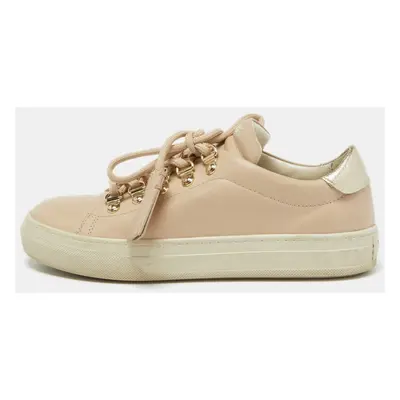 Tod's Pink Leather Low Top Sneakers Size