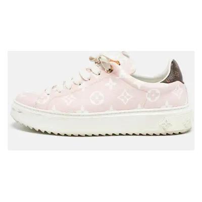 Louis Vuitton Pink Monogram Giant Canvas Time Out Sneakers Size 38.5