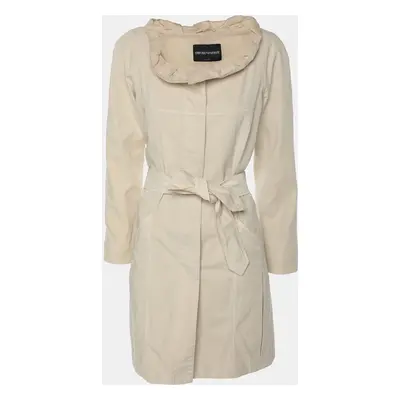 Giorgio Armani Cream Cotton Belted Coat