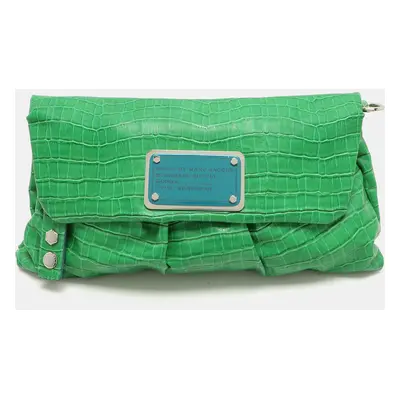 Marc by Marc Jacobs Green Croc Embossed PVC Shoulder Bag