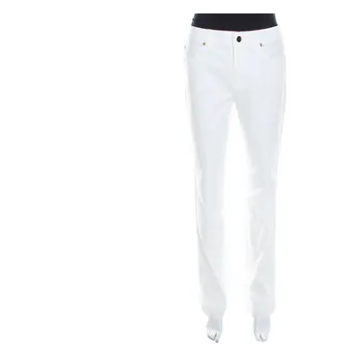 Escada White Stretch Denim High Rise Straight Leg Tessa Jeans