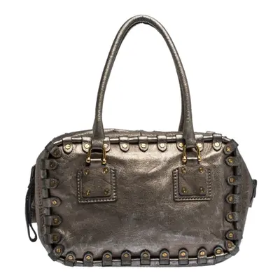 Valentino Metallic Leather Studded Satchel