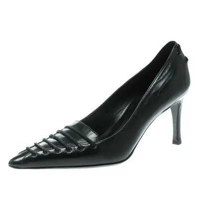 Gucci Black Leather Pointed Toe Pumps Size