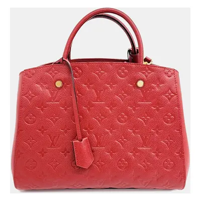 Louis Vuitton Red Monogram Empriente Leather Montaigne MM Tote Bag