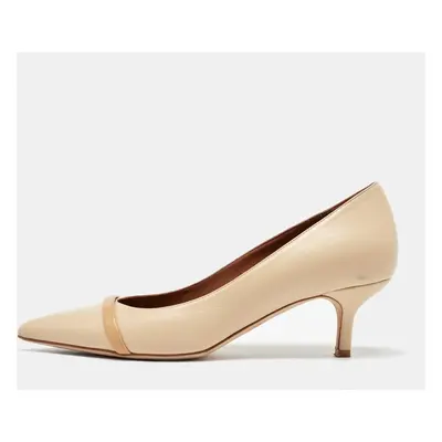 Malone Souliers Cream/Beige Leather Rina Pointed Toe Pumps Size