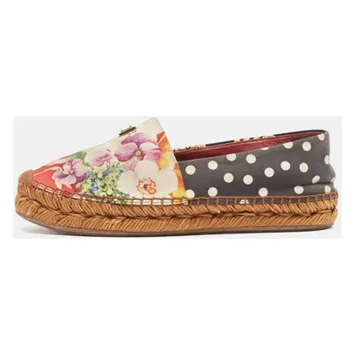 Dolce & Gabbana Multicolor Canvas Espadrille Flats Size