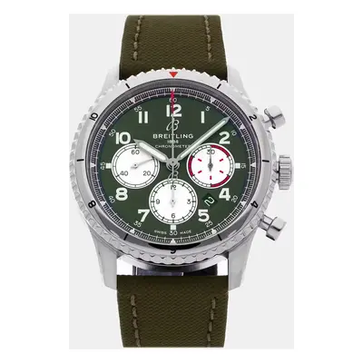 Breitling Green Stainless Steel Aviator AB01192A1L1X1 Automatic Men's Wristwatch mm