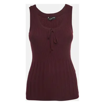 Dolce & Gabbana Burgundy Wool Blend Knit Sleeveless Top