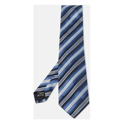 Ermenegildo Zegna Blue Striped Silk Tie