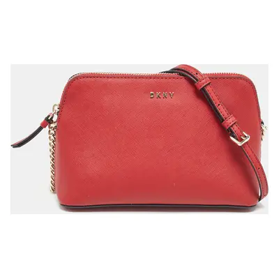 DKNY Red Leather Bryant Dome Crossbody Bag