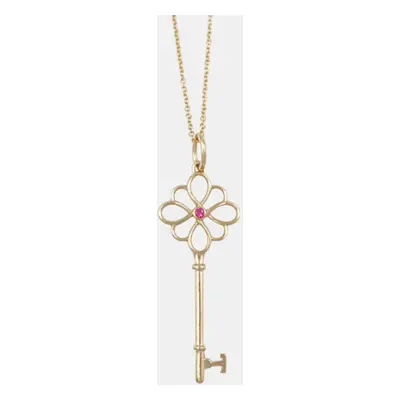 Tiffany & Co. Knot Key Pink Sapphire Necklace 18k Pink Gold Pink Metal