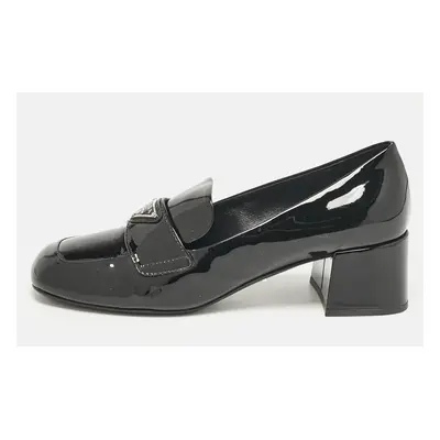 Prada Black Patent Leather Loafer Pumps Size