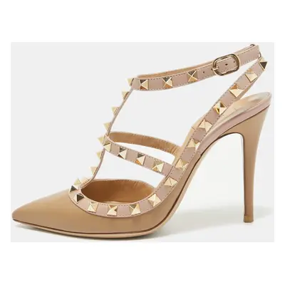 Valentino Beige Leather Rockstud Pumps Size