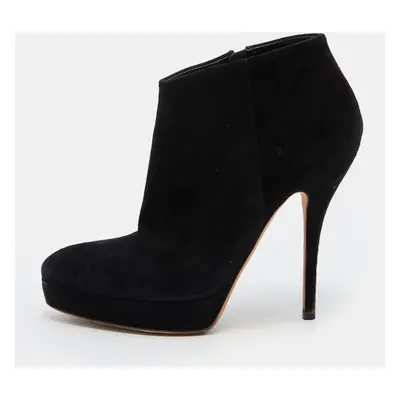 Gucci Black Suede Ankle Length Platform Boots Size