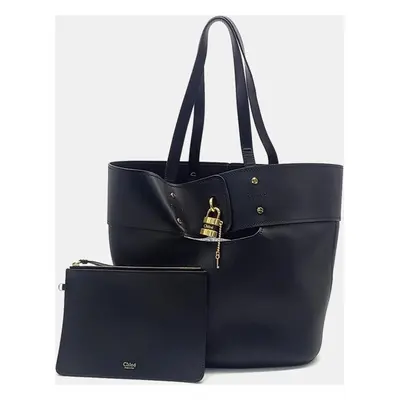 Chloe Black Leather Aby Tote Bag