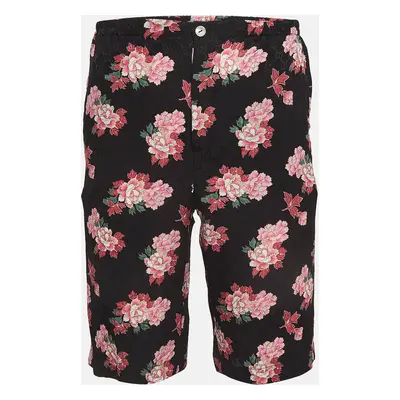 Gucci Black Floral Print Silk Shorts