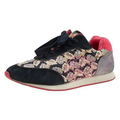 Tory Burch Multicolor Fabric And Leather Low Top Sneakers Size