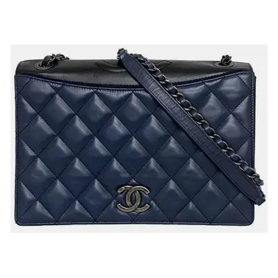 Chanel Blue Quilted Lambskin Medium Ballerine Flap Bag