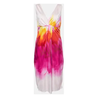 Versace Pink Tie-Dye Jersey Sleeveless Knee Length Dress