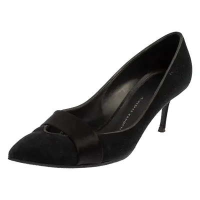 Giuseppe Zanotti Black Suede Pointed Toe Pumps Size 37.5