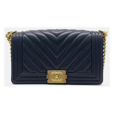 Chanel Lambskin Chevron Boy Medium Bag