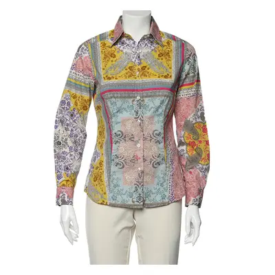 Etro Multicolor Floral Printed Cotton Button Front Shirt