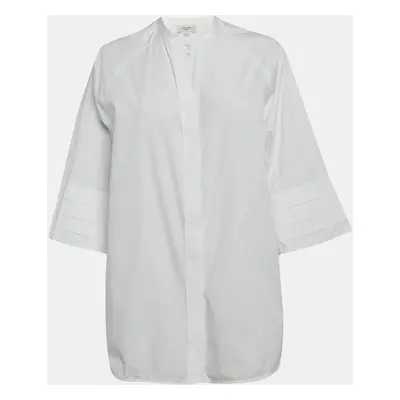 Weekend Max Mara White Cotton Pleated Button Front Tunic