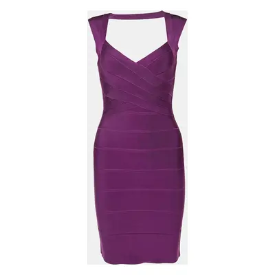 Herve Leger Magenta Pink Bandage Knit Bodycon Dress