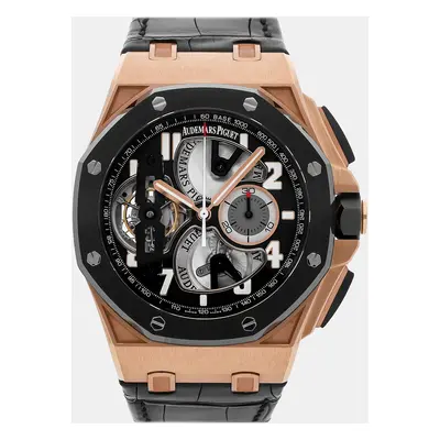 Audemars Piguet Black 18k Rose Gold Royal Oak Offshore Manual Winding Men's Wristwatch mm