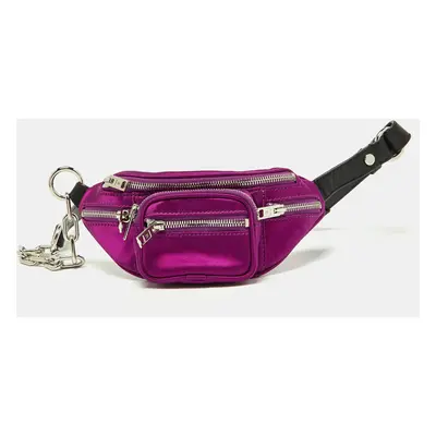 Alexander Wang Purple/Black Satin and Leather Attica Belt Bag