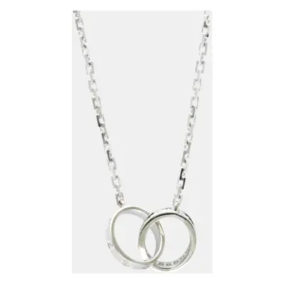 Cartier 18K White Gold and Diamond Love Pendant Necklace